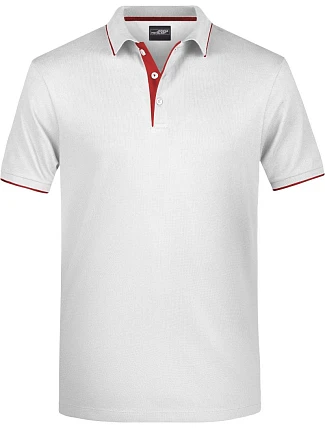 Daiber JN 728 Pánske polo tričko z piké s kontrastným lemom 02.0728 biele/červené Daiber JN 728 Pánske polo tričko z piké s kontrastným lemom 02.0728 biele/červené