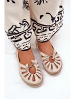 Płaskie Baleriny Z Naturalnej Skóry Zazoo 10179 Beżowe