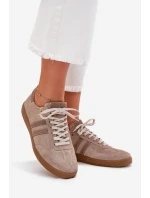 Dámske semišové nízke tenisky Dark Beige Zazoo N1068 Dámske semišové nízke tenisky Dark Beige Zazoo N1068