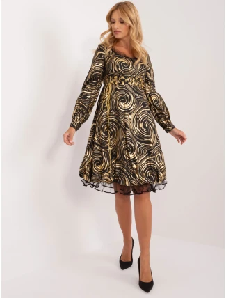 LK SK 509565 šaty.07 čierna a zlatá