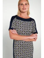 Šaty s krátkymi rukávmi 20502 modrá a biela - Vamp