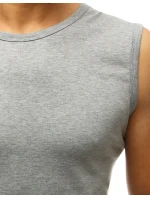 Pánske tielko bez potlače svetlo šedé FashionStreet RX3498