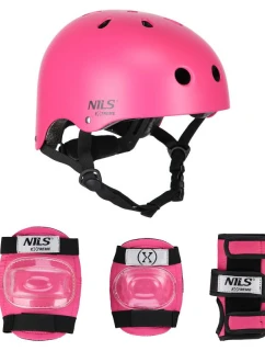 MR290+H230 PRILBA S CHRÁNIČMI SET RUŽOVÁ VEĽKOSŤ M NILS EXTREME