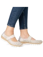 Dámske pohodlné aku topánky Rieker N4299-60 Velcro v béžovej farbe