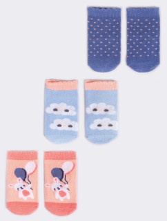 Yoclub 3Pack Detské dievčenské ponožky SKA-0110G-AA30-001 Viacfarebné