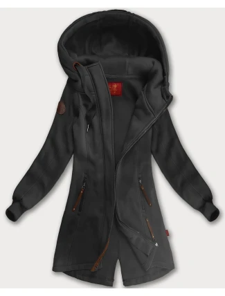 Dámska dlhá mikina s kapucňou (AMG-675/2) graphite - Goodlooking Dámska dlhá mikina s kapucňou (AMG-675/2) graphite - Goodlooking