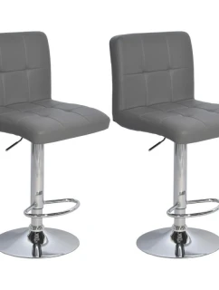 BAROVÁ STOLIČKA HOCKER SIVÁ SADA 2 KS