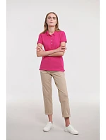 Russell Athletic 566F Dámske elastické polo tričko z piké 10.566F light oxford Russell Athletic 566F Dámske elastické polo tričko z piké 10.566F light oxford