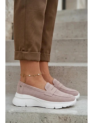 Dámske mokasíny z prírodného semišu na platforme Vinceza Beige Dámske mokasíny z prírodného semišu na platforme Vinceza Beige