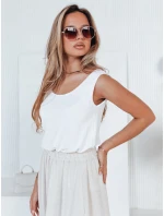 Dámsky základný top AGNETHAS bez ramienok biely FashionStreet RY2501