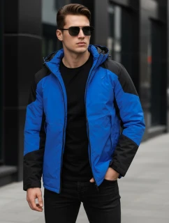 Pánska zimná bunda s kapucňou modrá FashionStreet TX5122