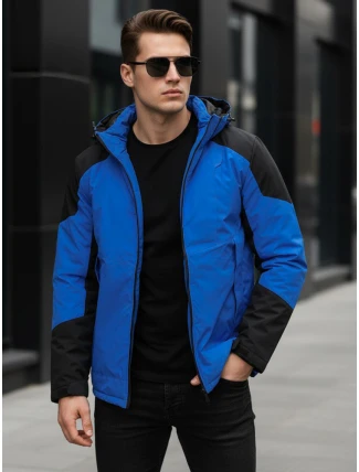 Pánska zimná bunda s kapucňou modrá FashionStreet TX5122