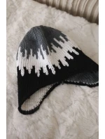 Dámska čiapka Nikol K405 tmavo šedá+biela+čierna