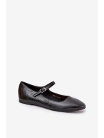 Lakierowane Baleriny Z Paskiem Czarne Arrivara