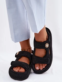 Zdobené dámské sandály na platformě GOE TT2N4102 Černé