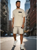 Pánska khaki tepláková súprava FashionStreet AX0809