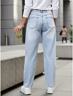 Dámske baggy fit voľné modré džínsy FashionStreet UY2925 Dámske baggy fit voľné modré džínsy FashionStreet UY2925