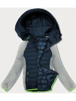 Tmavo modro-šedá ľahká dámska športová bunda (8M913-215)