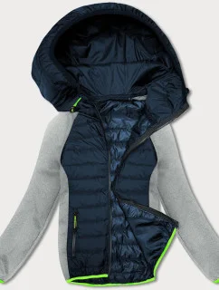 Tmavo modro-šedá ľahká dámska športová bunda (8M913-215)