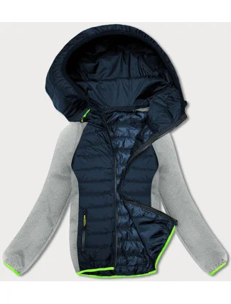 Tmavo modro-šedá ľahká dámska športová bunda (8M913-215)