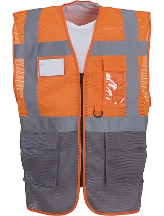 Yoko HVW 820 Hi-Vis sieťovaná bezpečnostná vesta 79.W820 hi vis oranžová/sivá Yoko HVW 820 Hi-Vis sieťovaná bezpečnostná vesta 79.W820 hi vis oranžová/sivá