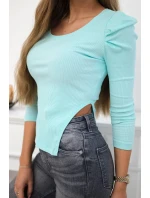 Blúzka s buffovými rukávmi mätová