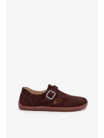 Semišové dámske barefoot topánky s prackou Zazoo N1261 chocolate Semišové dámske barefoot topánky s prackou Zazoo N1261 chocolate