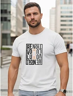 Pánske bavlnené tričko s potlačou revolution white FashionStreet NX0143R