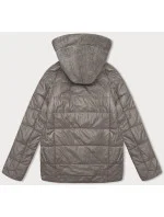 Dámska bunda kávovej farby z rôznych materiálov Vaston na prechodné obdobie (F-23301#) Dámska bunda kávovej farby z rôznych materiálov Vaston na prechodné obdobie (F-23301#)