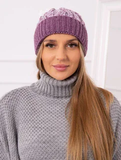 Dámska čiapka s brmbolcom Abigail K326 fialová+biela
