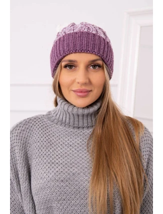 Dámska čiapka s brmbolcom Abigail K326 fialová+biela Dámska čiapka s brmbolcom Abigail K326 fialová+biela