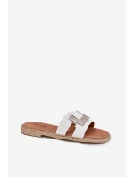 Klapki Damskie Płaskie Z Ozdobnym Detalem Artiker 56C1334 Białe