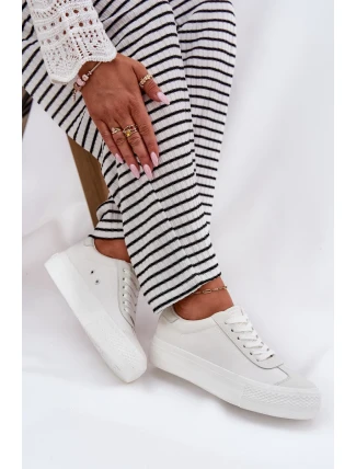 Dámske tenisky na platforme Big Star - biele