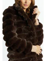 Dámsky kabát prešívaný COT0590-017 Tmavo hnedý - Monnari