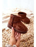 Dziecięce Ocieplane Botki Śniegowce Brązowe Gooby