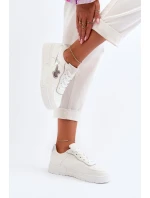 Sneakersy Damskie Na Platformie Białe Zeparine