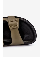 Lekkie Klapki Męskie Z Klamrami Big Star NN174592 Ciemnozielone