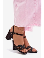 Dámské sandály na podpatku Černé Antonella