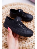 Dziecięce Skórzane Trampki BIG STAR EE374034 Czarne