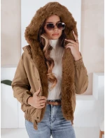 Dámska zimná bunda VESSADA krátka s kožušinou svetlohnedá FashionStreet TY5061 Dámska zimná bunda VESSADA krátka s kožušinou svetlohnedá FashionStreet TY5061
