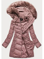 Dámska dlhá prešívaná zimná bunda Old Pink (7689) Dámska dlhá prešívaná zimná bunda Old Pink (7689)