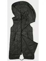 Dámska prešívaná vesta v khaki farbe s asymetrickou spodnou časťou S'West (B8237-11) Dámska prešívaná vesta v khaki farbe s asymetrickou spodnou časťou S'West (B8237-11)