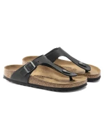 Birkenstock Gizeh NU Oiled Black Regular Oiled kožené žabky pre široké nohy (0845251)