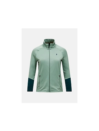 Dámska mikina PEAK PERFORMANCE W Rider Essentials Midlayer Zip Jacket, zelená farba Dámska mikina PEAK PERFORMANCE W Rider Essentials Midlayer Zip Jacket, zelená farba