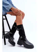 Damskie Kozaki Ze Skarpetą Czarne Abroze