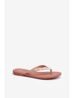 Płaskie Elastyczne Klapki Japonki Damskie ZAXY JJ285298 Różowe