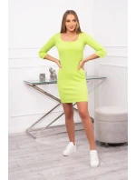 Šaty s výstrihom na gombíky kivi