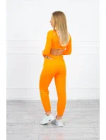 Súprava s blúzkou hore oranžová neónová