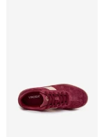 Zamszowe Sneakersy Damskie Vinceza 14029 Bordowe