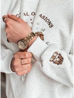 Dámska nadrozmerná mikina s kapucňou SPECIAL KITTY sivá FashionStreet BY1510